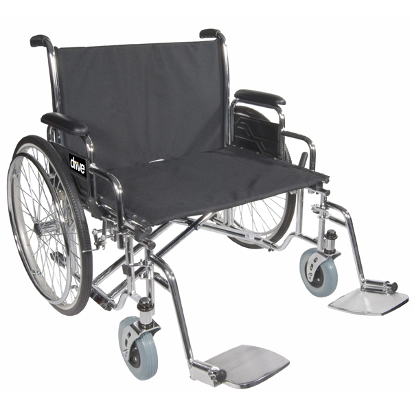 Sentra EC Heavy Duty Extra Wide Wheelchair - Detachable Full Arm 30 Inches - Click Image to Close
